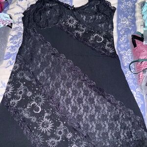 Hot Topic Black Lace Maxi Dress